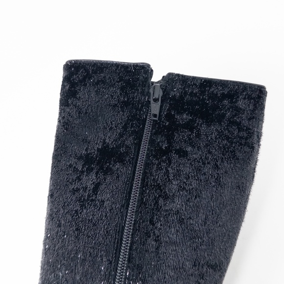 Christian Louboutin Kate Botta 100 Black Velours Papillon Knee High Boots 37 EU - Picture 4 of 8